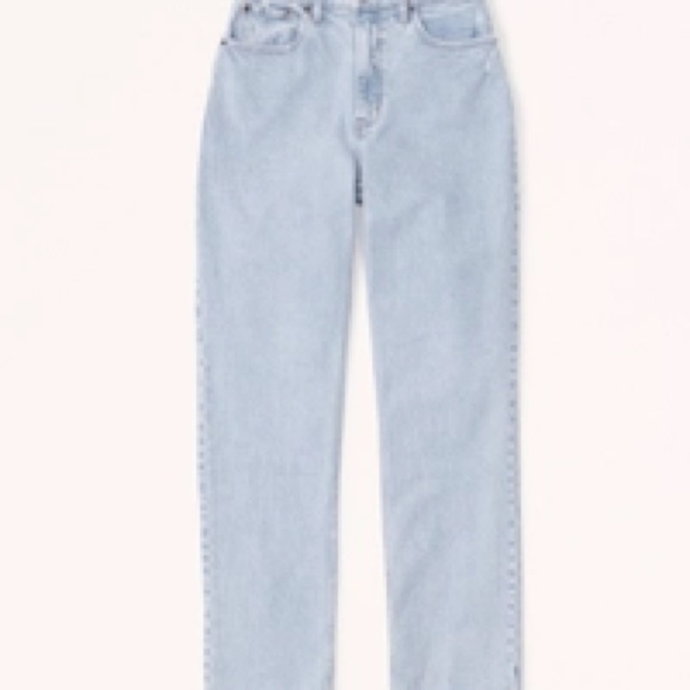 Abercrombie Womens Curve Love Ultra High 90s Straight Leg Jean